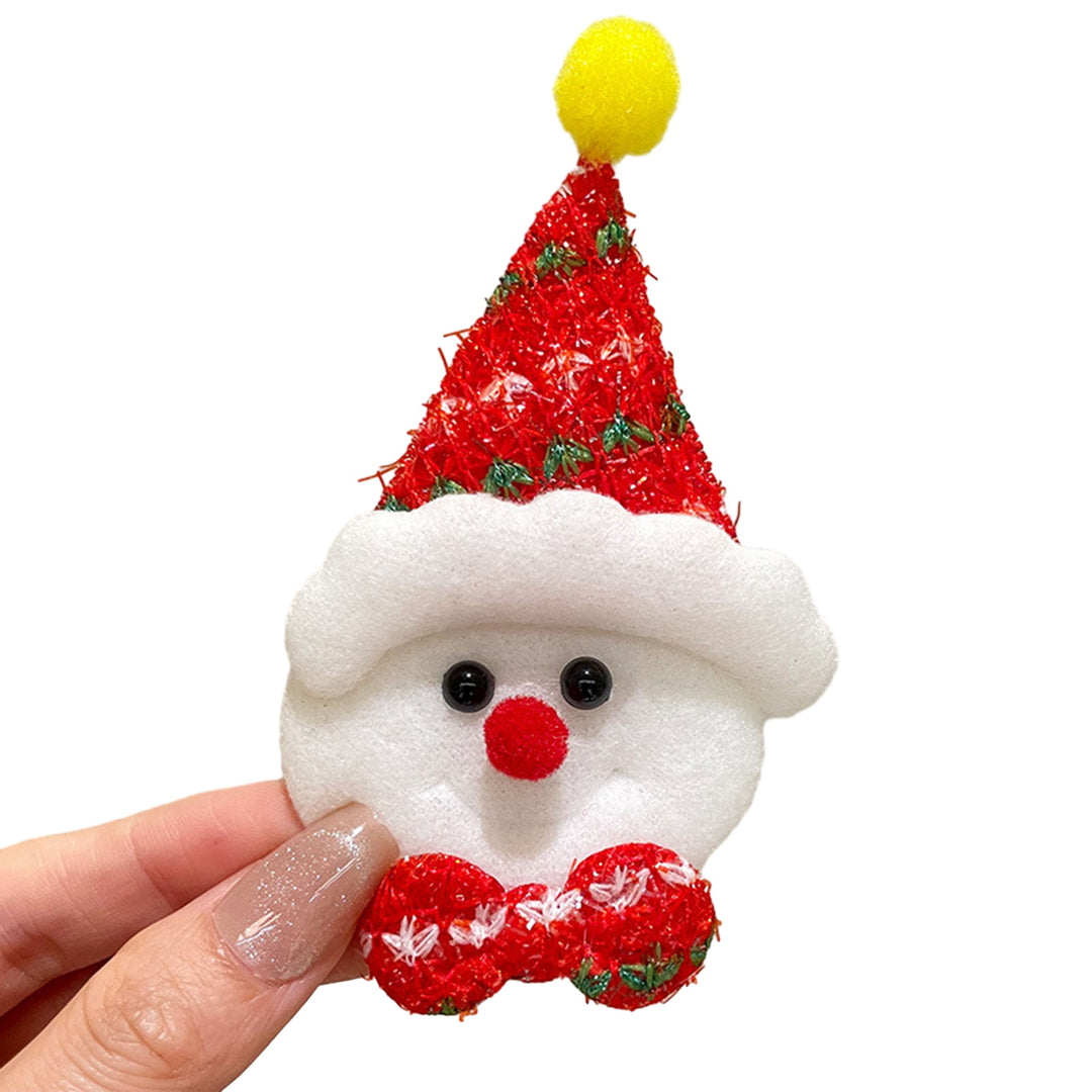 Cute Glitter Year Christmas Brooch Snowman Santa Claus Christmas Tree Star Shape Pin Clothing Scarf Badge Outfit Image 8