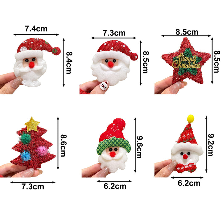 Cute Glitter Year Christmas Brooch Snowman Santa Claus Christmas Tree Star Shape Pin Clothing Scarf Badge Outfit Image 9