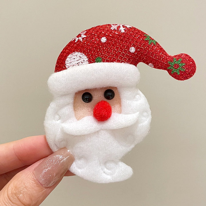 Cute Glitter Year Christmas Brooch Snowman Santa Claus Christmas Tree Star Shape Pin Clothing Scarf Badge Outfit Image 10