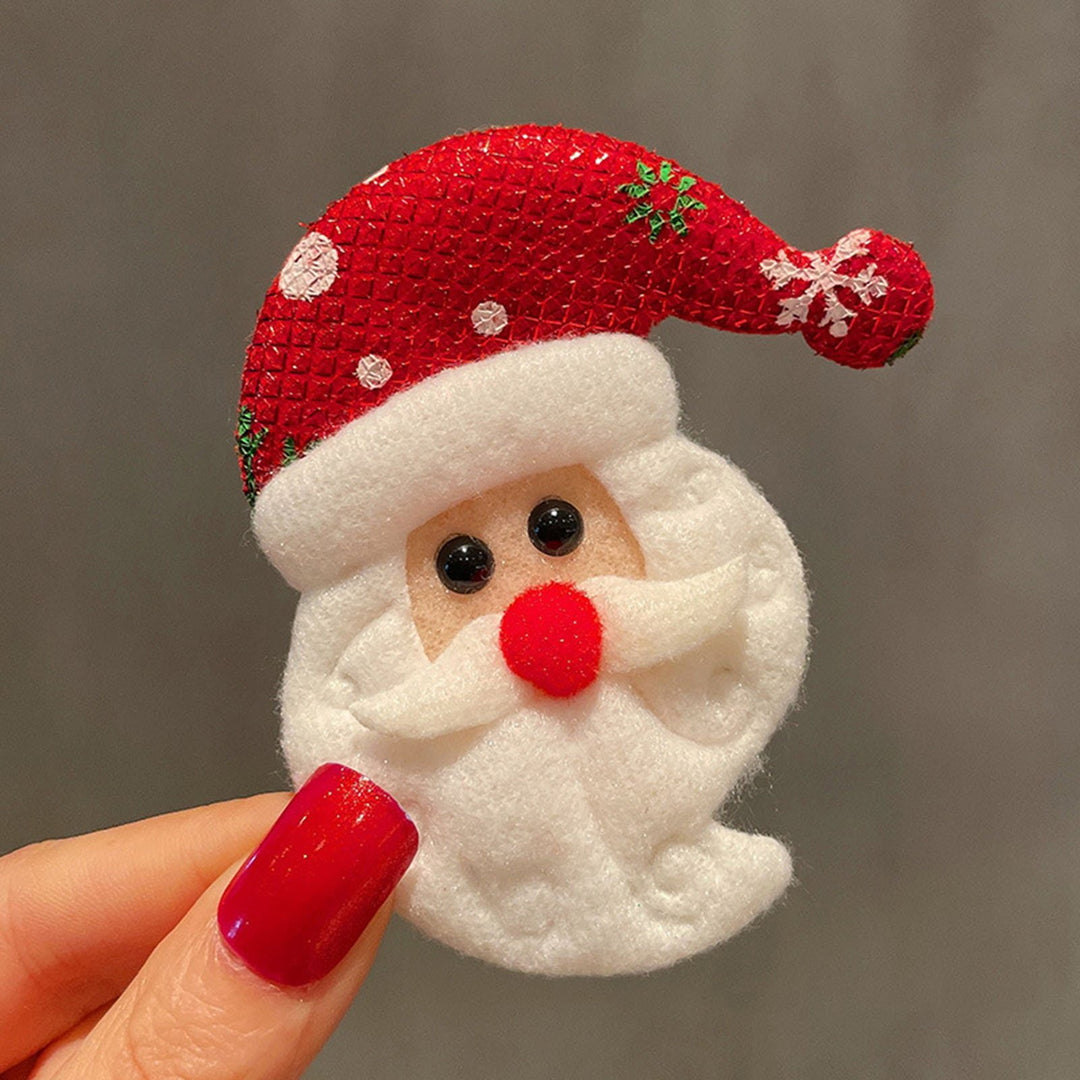 Cute Glitter Year Christmas Brooch Snowman Santa Claus Christmas Tree Star Shape Pin Clothing Scarf Badge Outfit Image 11