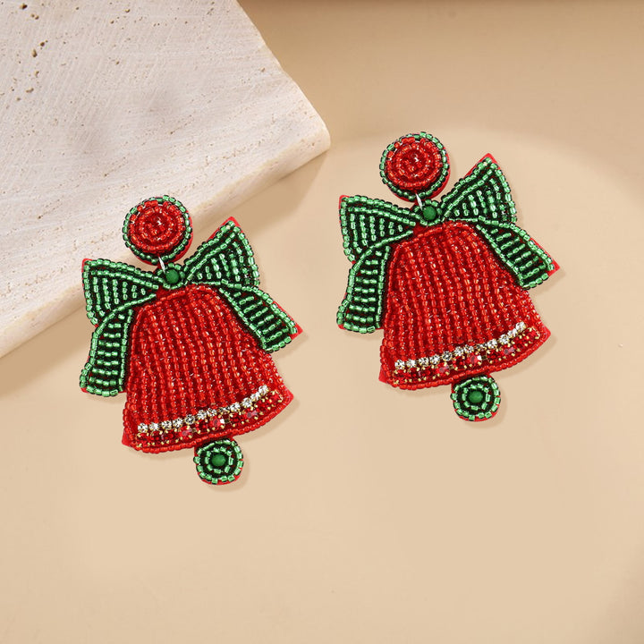 1 Pair Men Women Creative Christmas Dangle Earrings Hat Xmas Tree Bell Elk Cactus Shape Drop Earrings Handmade Beads Image 8