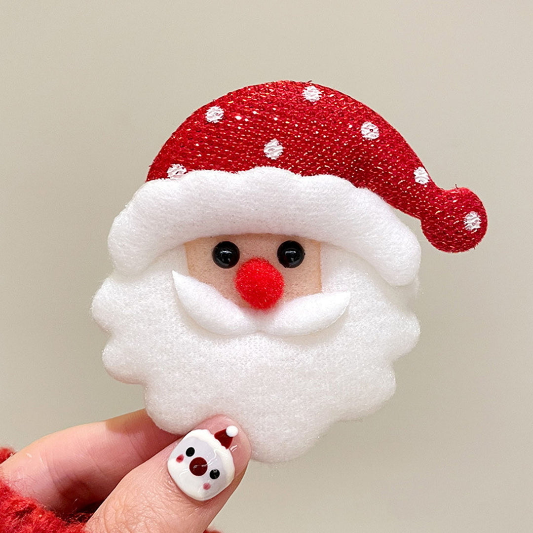 Cute Glitter Year Christmas Brooch Snowman Santa Claus Christmas Tree Star Shape Pin Clothing Scarf Badge Outfit Image 12