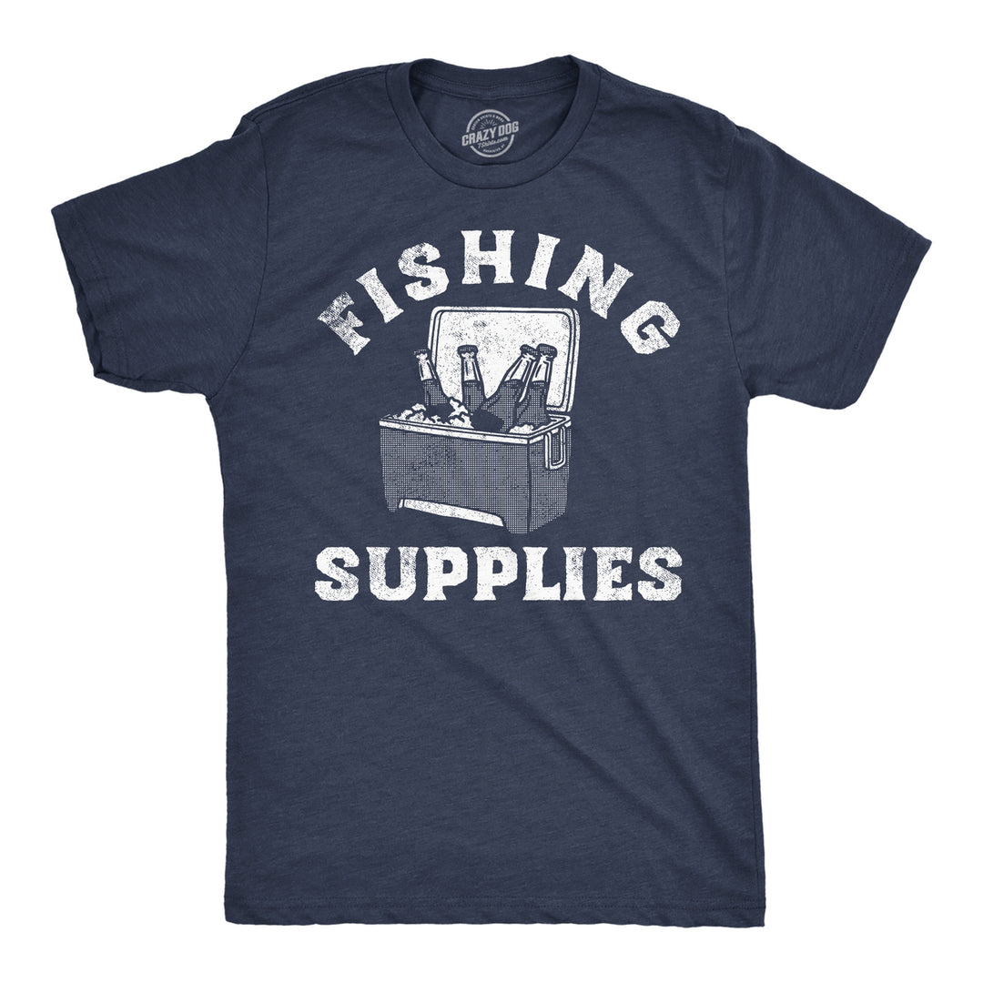 Mens Funny T Shirts Fishing Supplies Sarcastic Drinking Graphic Tee For Men Image 1