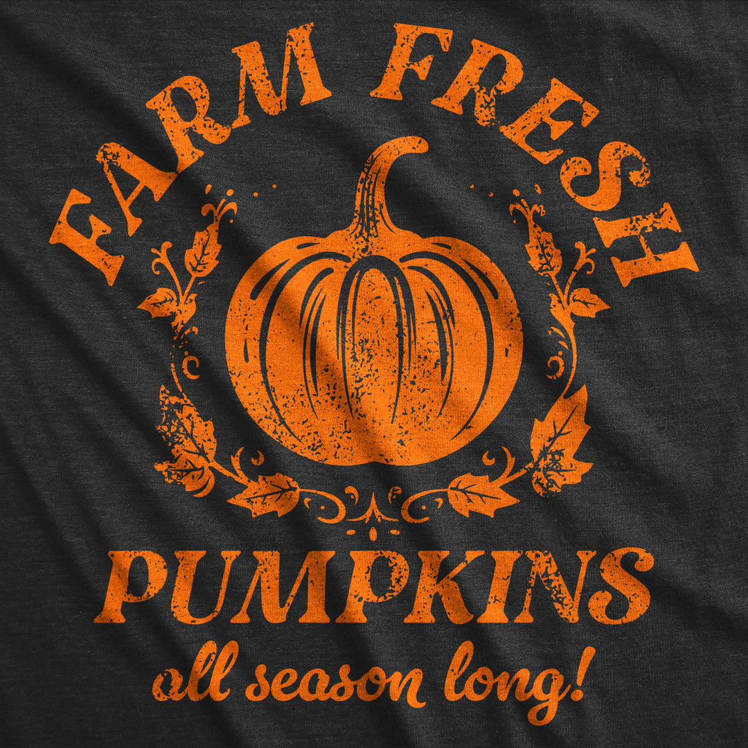 Womens Funny T Shirts Farm Fresh Pumpkins Sarcastic Halloween Graphic Tee For Ladies Image 2