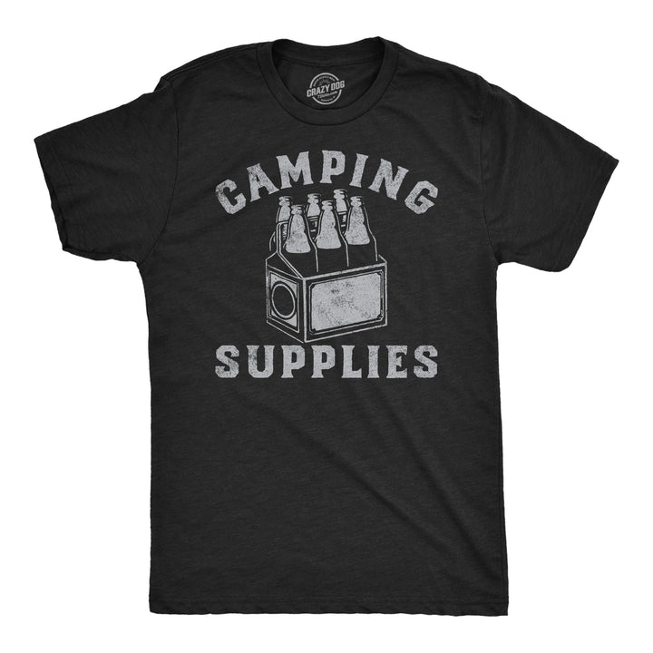 Mens Funny T Shirts Camping Supplies Sarcastic Drinking Graphic Novelty Tee For Men Image 1