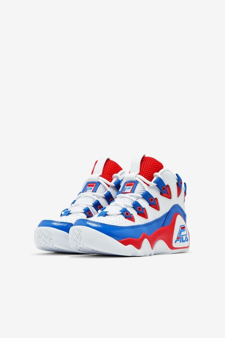 FILA Unisex Kids Grant Hill 1 Basketball Shoes White/Fila Red/Prince Blue - 3BM01290-125 White / Fila Red / Prince Blue Image 4