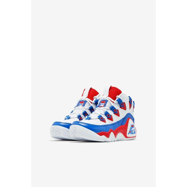 Fila Grant Hill 1 Boys Basketball Shoes White Red Blue Little Kid Size 3-6 Image 4