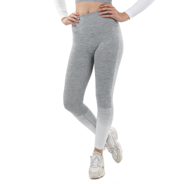 Bocana Seamless Leggings - Grey and White Image 1