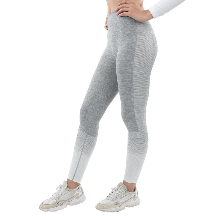 Bocana Seamless Leggings - Grey and White Image 2