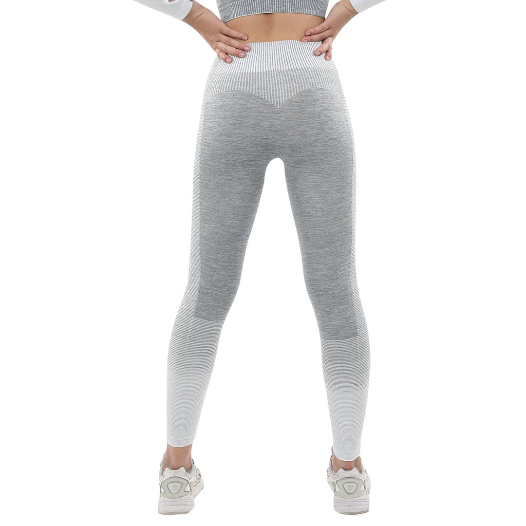 Bocana Seamless Leggings - Grey and White Image 3