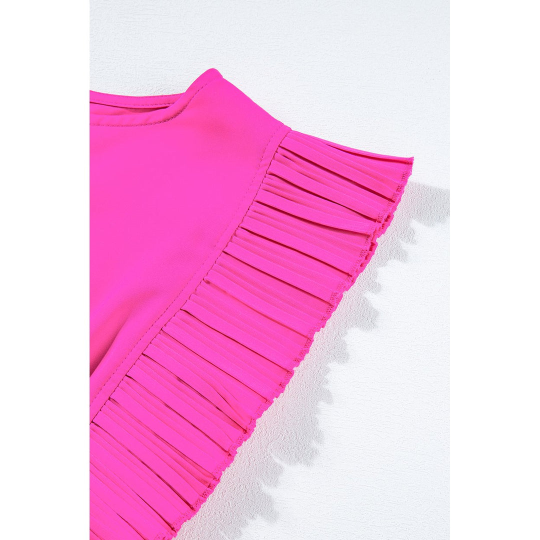 Zoe Pleated Layered Flutter Mini Dress Image 4