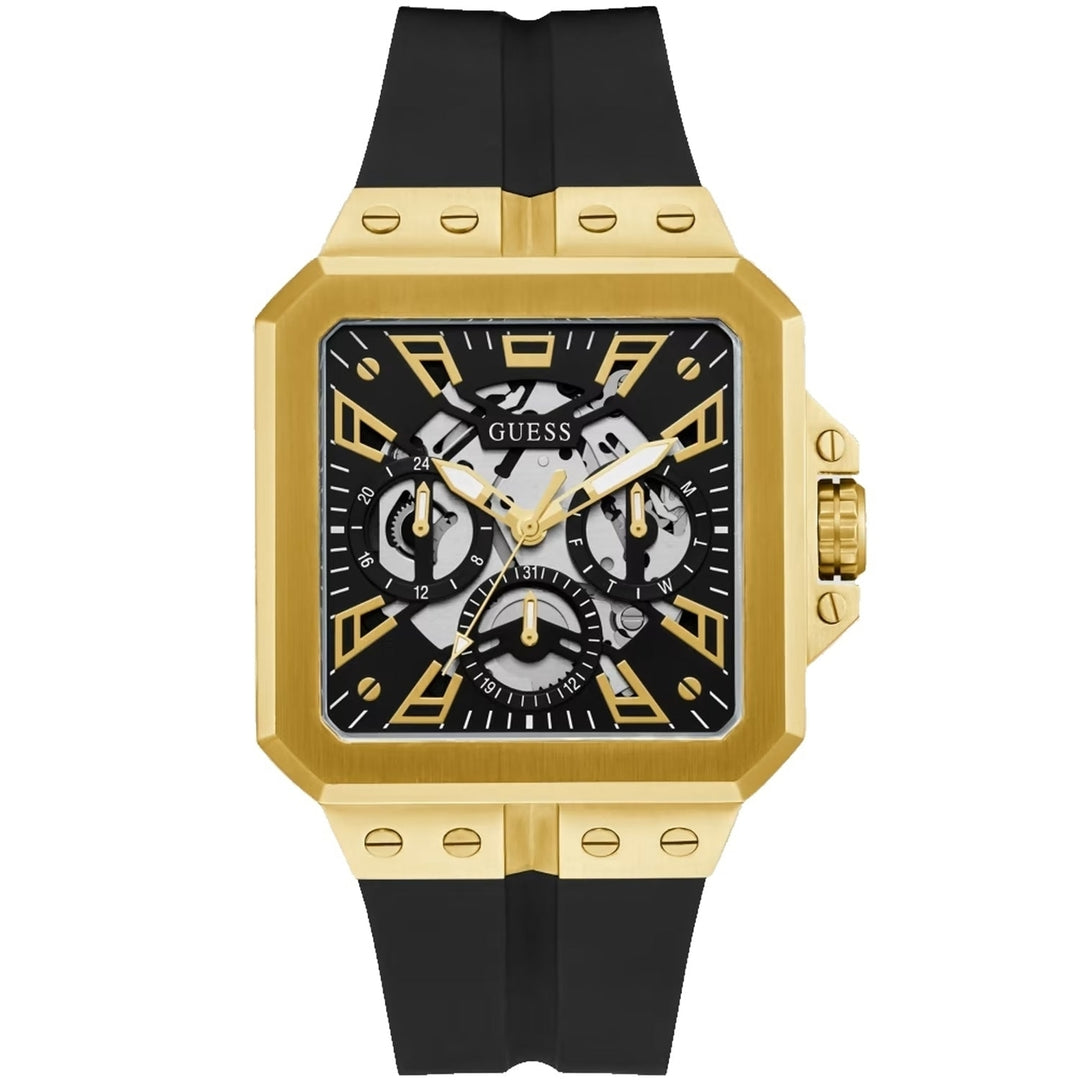 Guess Mens Leo Black Dial Watch - GW0637G2 Image 1