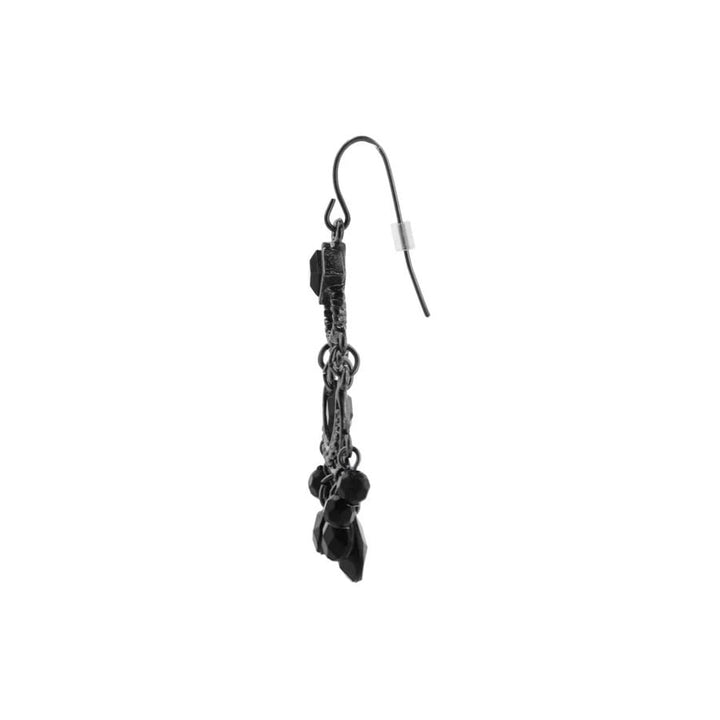 Womens Earrings Jewelry Black Crescent Briolette Chandelier Earrings Image 2