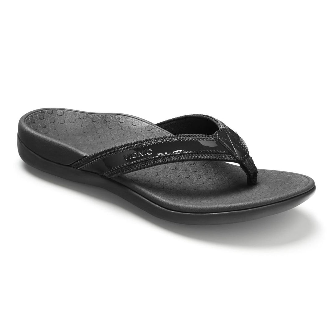 Vionic Womens Tide II Toe Post Sandal Black - 10000470001 BLACK Image 1