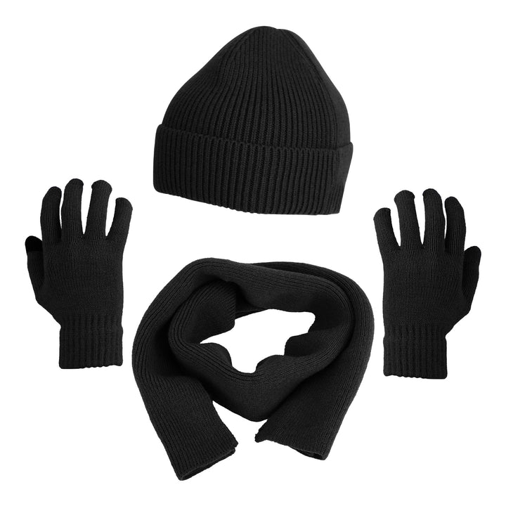 Winter Knitted Hat Scarf Gloves 3Pcs Winter Warm Beanie and Touch Screen Gloves Long Neck Scarf Set Knit Beanie Skull Image 7