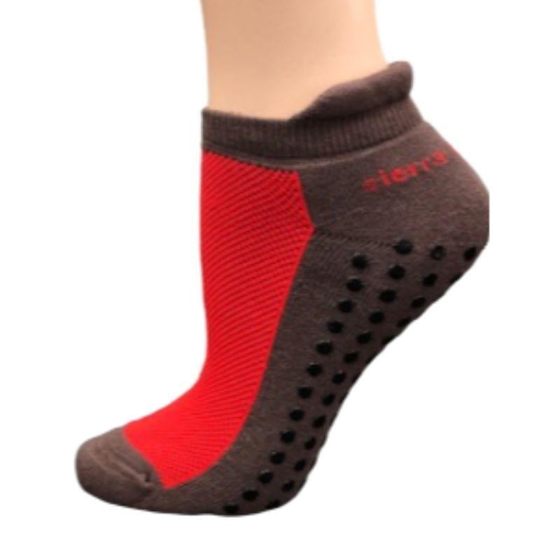 Heel Tab Mesh Top Cotton Anklet Socks with Non-Skid Womens Gripper Image 1