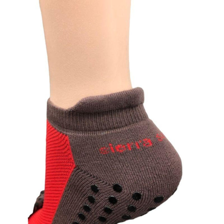 Heel Tab Mesh Top Cotton Anklet Socks with Non-Skid Womens Gripper Image 4