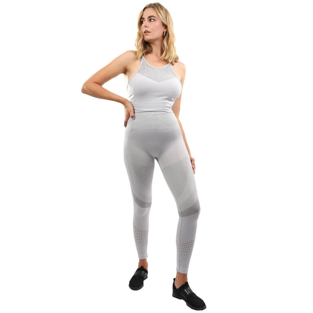 Helia Seamless Leggings and Sports Bra Set - Grey Image 1