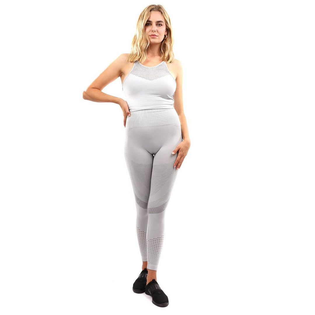 Helia Seamless Leggings and Sports Bra Set - Grey Image 4