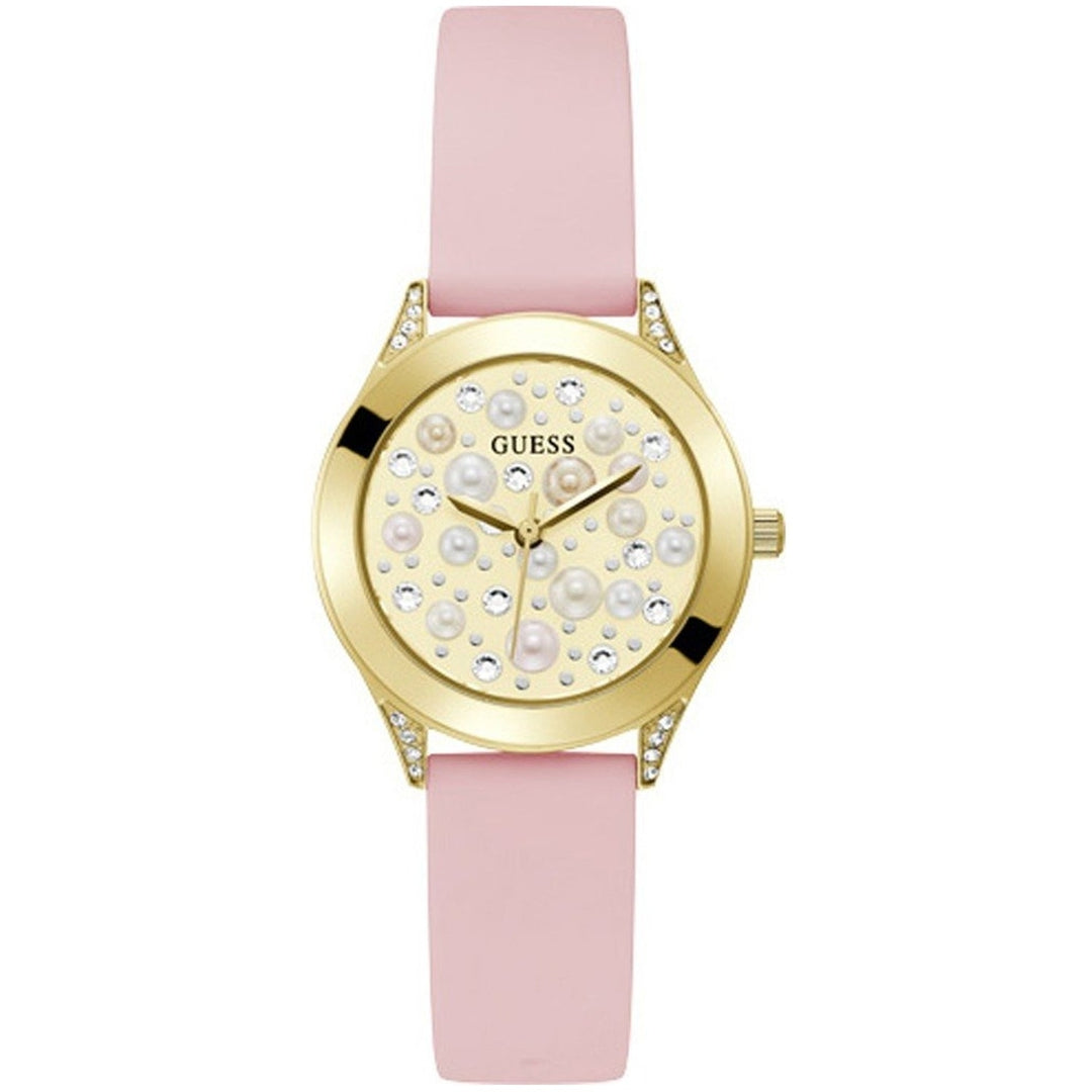 Guess Womens Pearl Gold Dial Watch - GW0381L2 Image 1