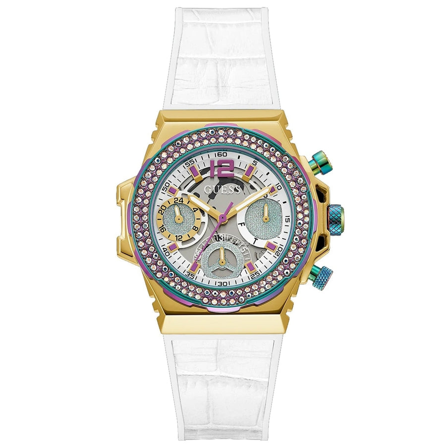 Guess Womens Fusion White Dial Watch - GW0553L2 Image 1