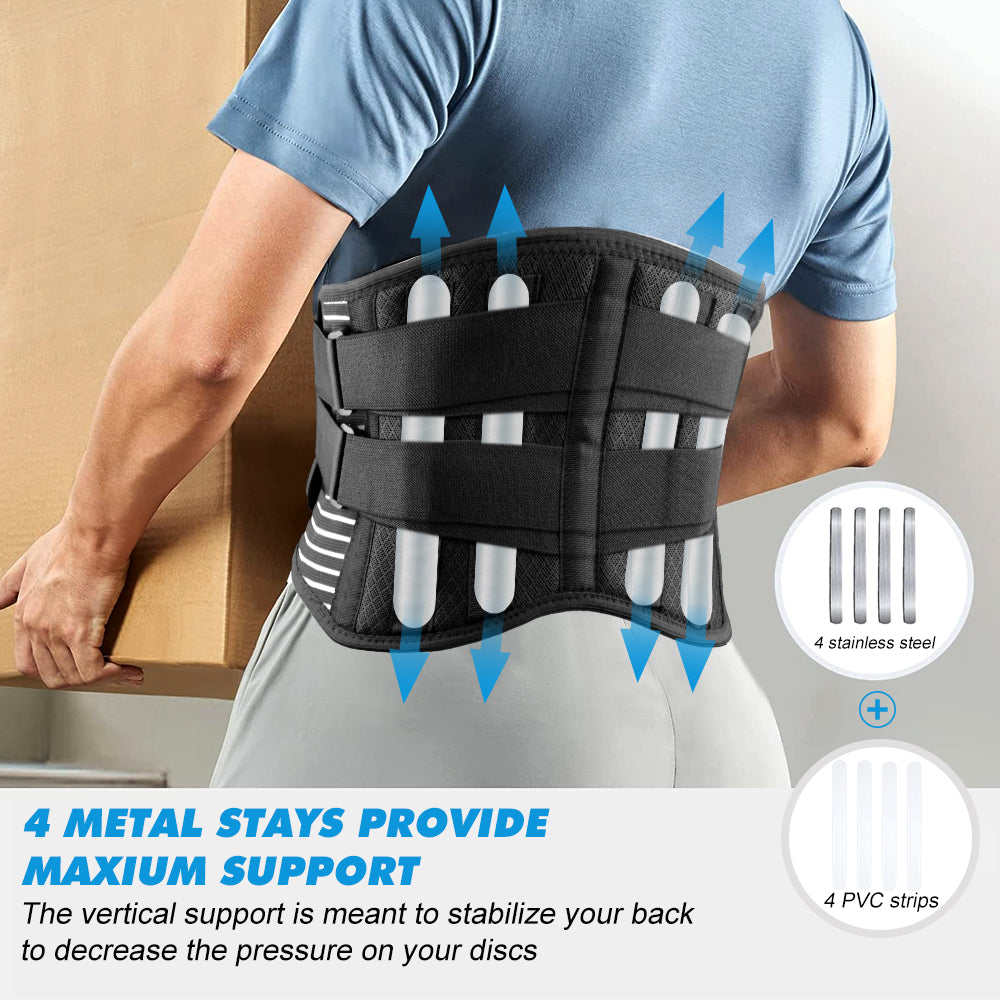 Back Brace for Lower Back Pain Relief with 3D Lumbar Pad Soft Breathable Mesh Fabric Lumbar Support for Herniated Image 2