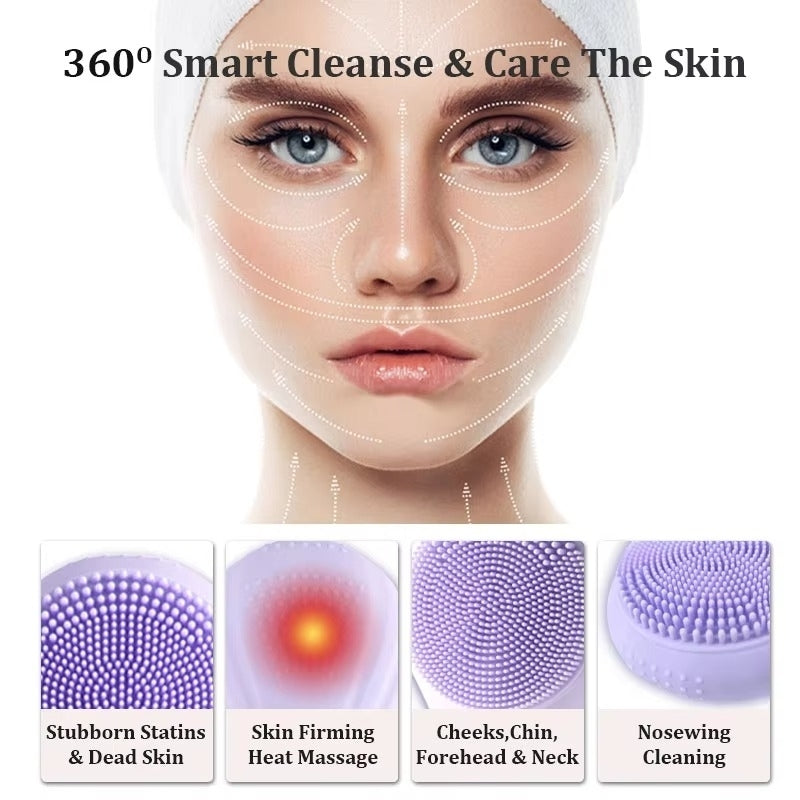 Rechargeable Sonic Waterproof Facial Cleansing Brush for Men Women Image 4