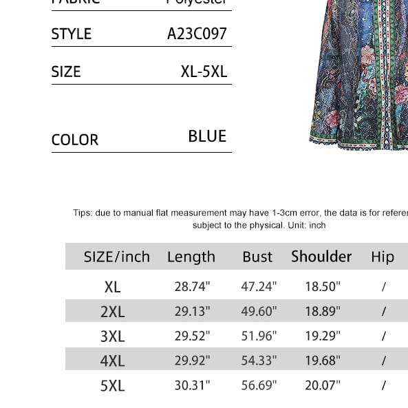 Plus Size Womens 2023 fashion winter jacket retro style loose print collarless womens jacket XL- 5XL Image 4