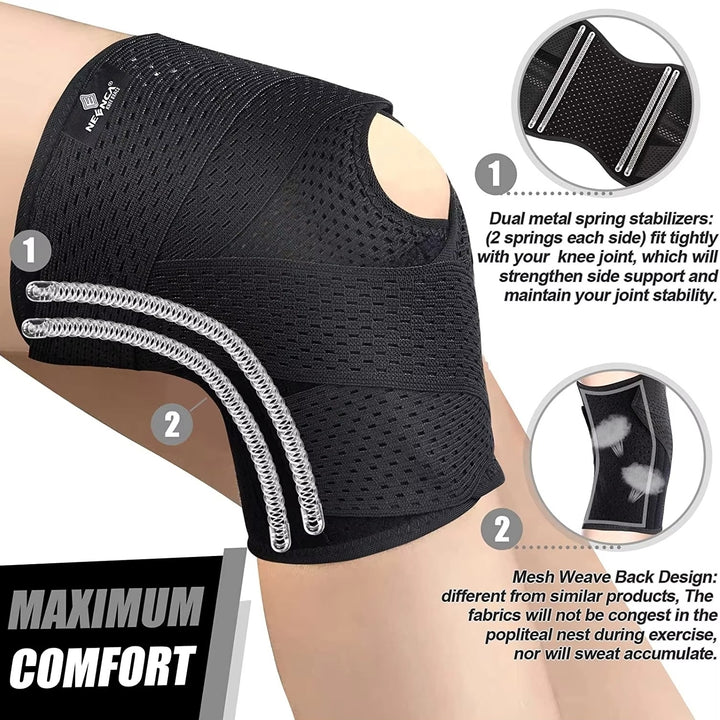 Knee Brace for Pain Relief Compression Support with Side Stabilizers Image 3