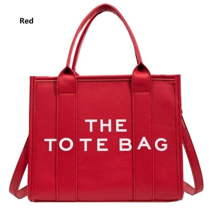 The Tote Bag For Women Trendy PU Leather Handbag Top Handle Satchel Purse Casual Crossbody Bag Image 1