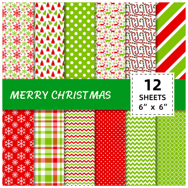 12Pcs Floral Christmas Scrapbooking Paper Pack Xmas Style Pattern Vibrant Color Multi-functional DIY Craft Material Image 2