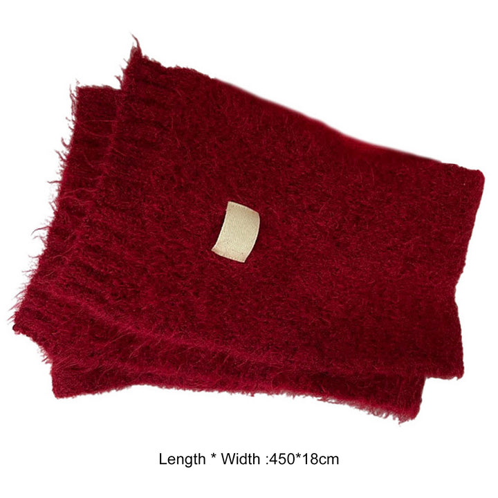 Cozy Winter Red Scarf Soft Comfortable Thickened Warm Vibrant Color Versatile Fashion Sophisticated Scarf Image 11