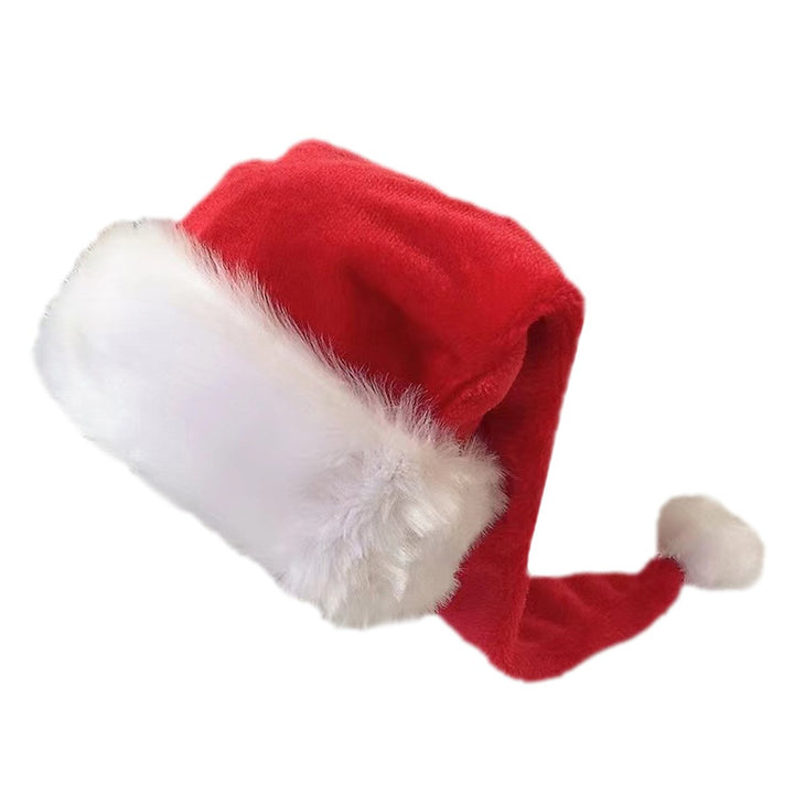 Santa Hat for Adults Unisex Velvet Comfort Extra Thicken Xmas Hat Christmas Year Festive Party Decorative Holiday Hat Image 1