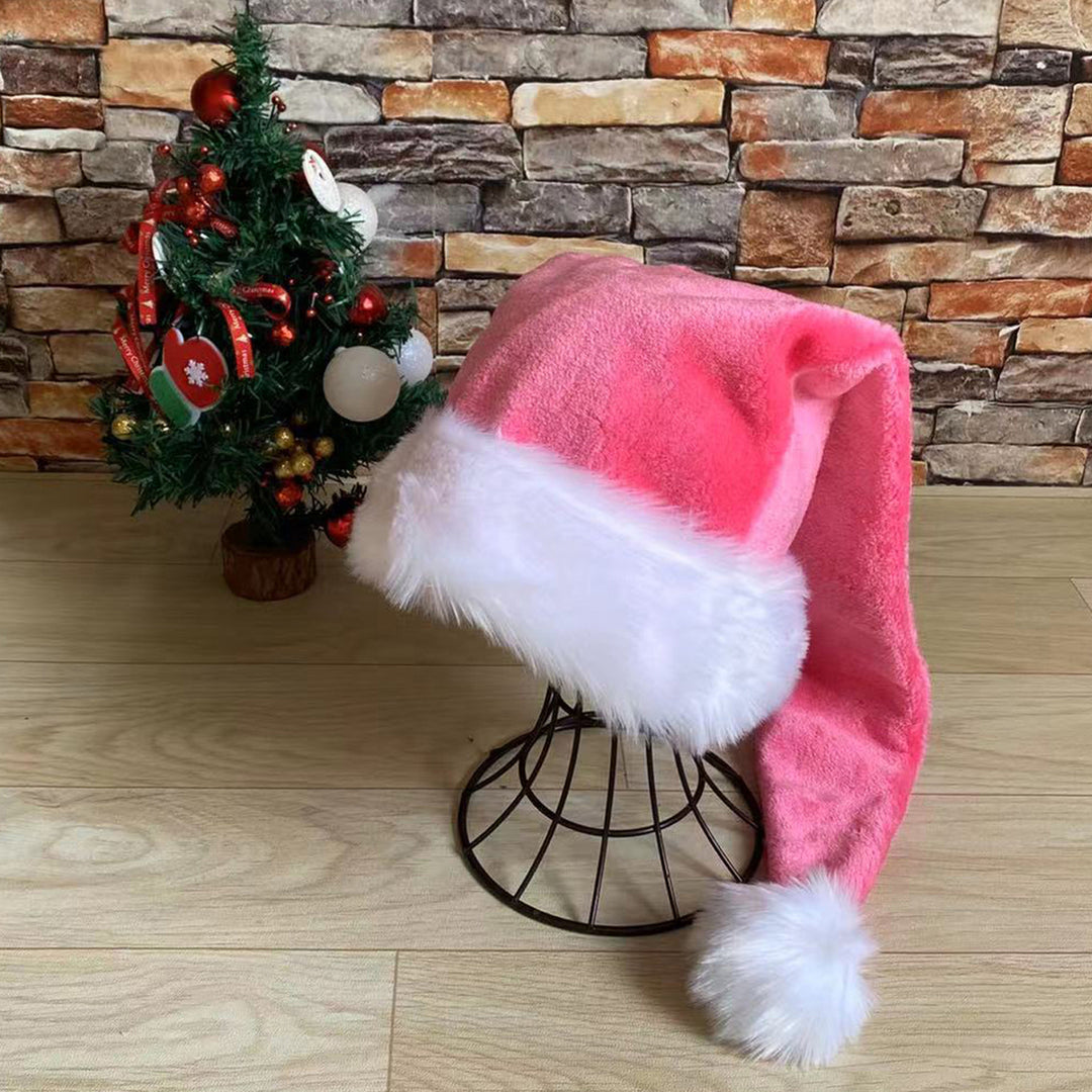 Santa Hat for Adults Unisex Velvet Comfort Extra Thicken Xmas Hat Christmas Year Festive Party Decorative Holiday Hat Image 11