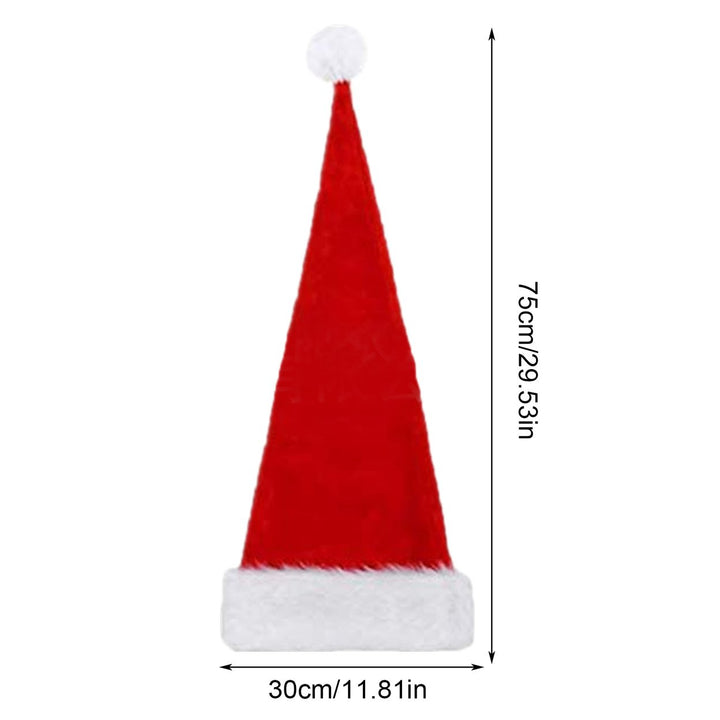 Santa Hat for Adults Unisex Velvet Comfort Extra Thicken Xmas Hat Christmas Year Festive Party Decorative Holiday Hat Image 12