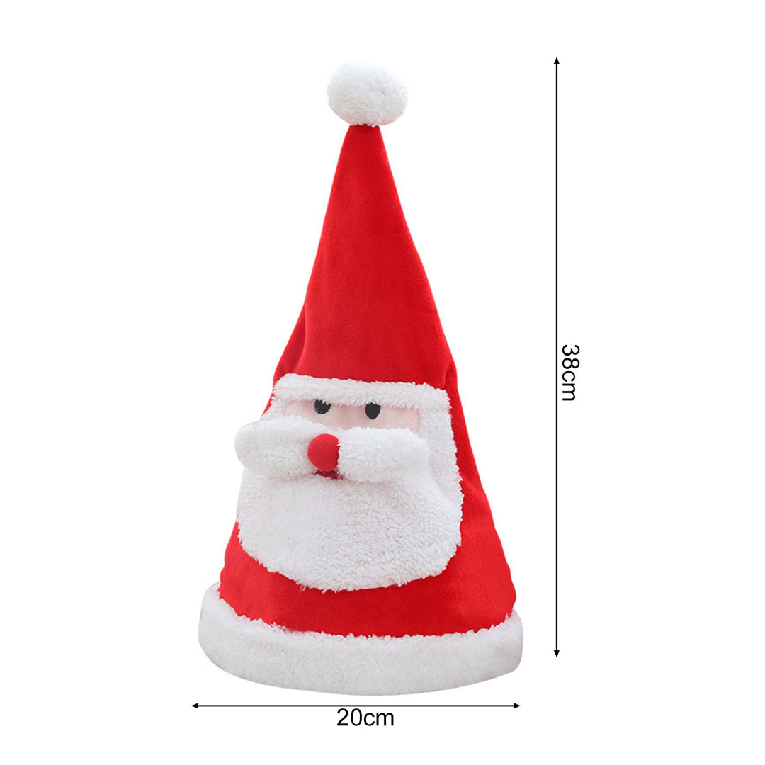 Electric Singing Dancing Santa Hat Flashing Light Christmas Cap Plush Velvet Party Hat for Christmas Year Party Image 6