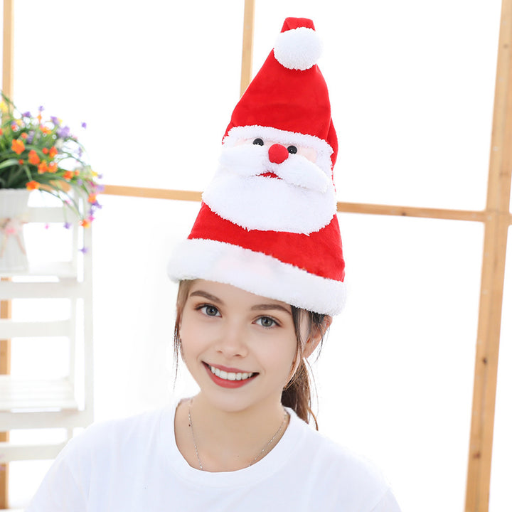 Electric Singing Dancing Santa Hat Flashing Light Christmas Cap Plush Velvet Party Hat for Christmas Year Party Image 9