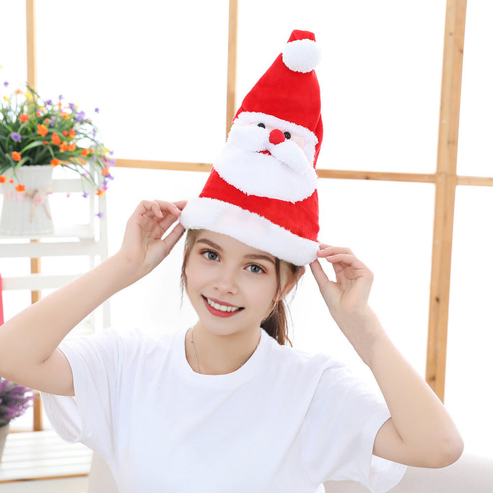 Electric Singing Dancing Santa Hat Flashing Light Christmas Cap Plush Velvet Party Hat for Christmas Year Party Image 10