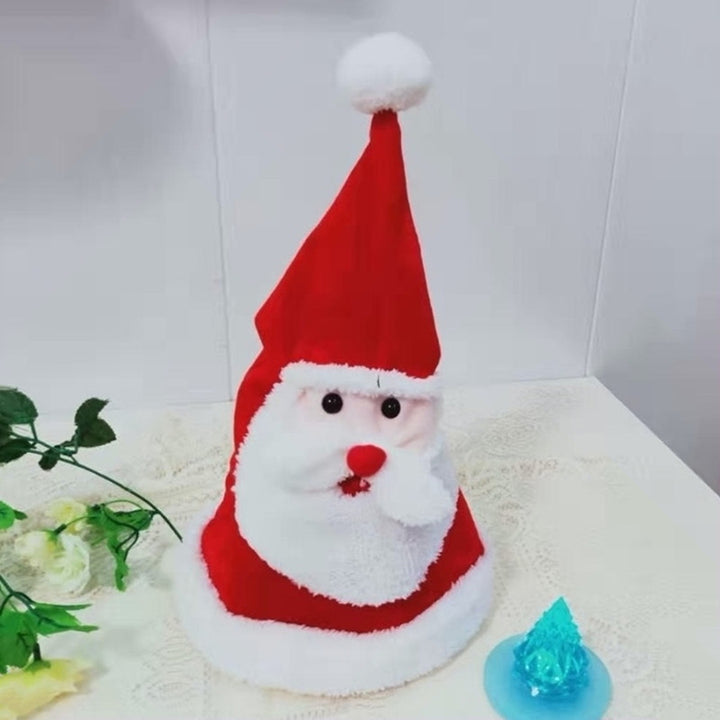 Electric Singing Dancing Santa Hat Flashing Light Christmas Cap Plush Velvet Party Hat for Christmas Year Party Image 12