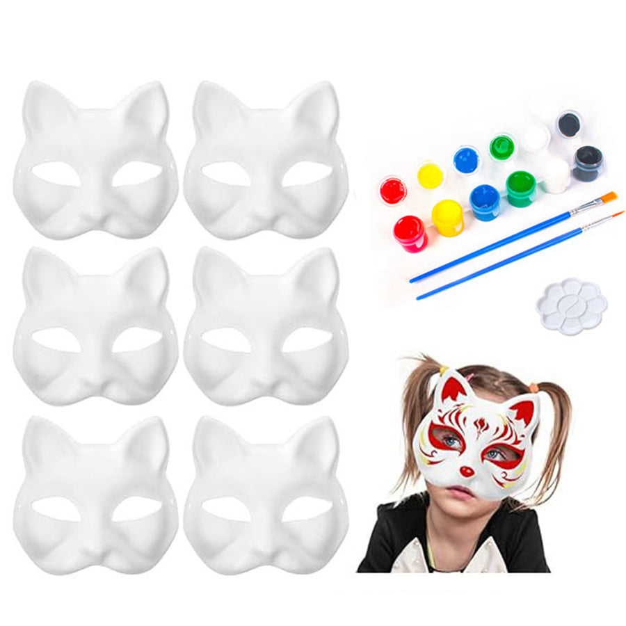 1 Set Cat Face Guard Kit with Paintbrush 12 Colors Pigments Color Palette DIY Eye Cover Stage Performance Cosplay Image 1