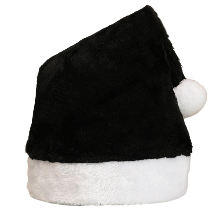 Santa Hat with White Plush Ball Christmas Holiday Hat Costume Soft Velvet Xmas Hat for Christmas Parties Family Image 2