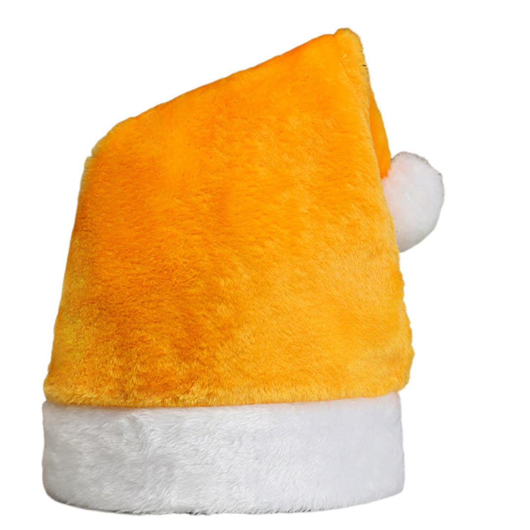 Santa Hat with White Plush Ball Christmas Holiday Hat Costume Soft Velvet Xmas Hat for Christmas Parties Family Image 6