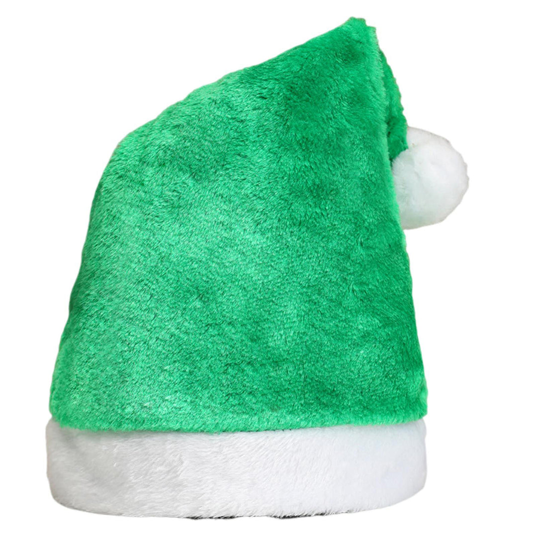 Santa Hat with White Plush Ball Christmas Holiday Hat Costume Soft Velvet Xmas Hat for Christmas Parties Family Image 8