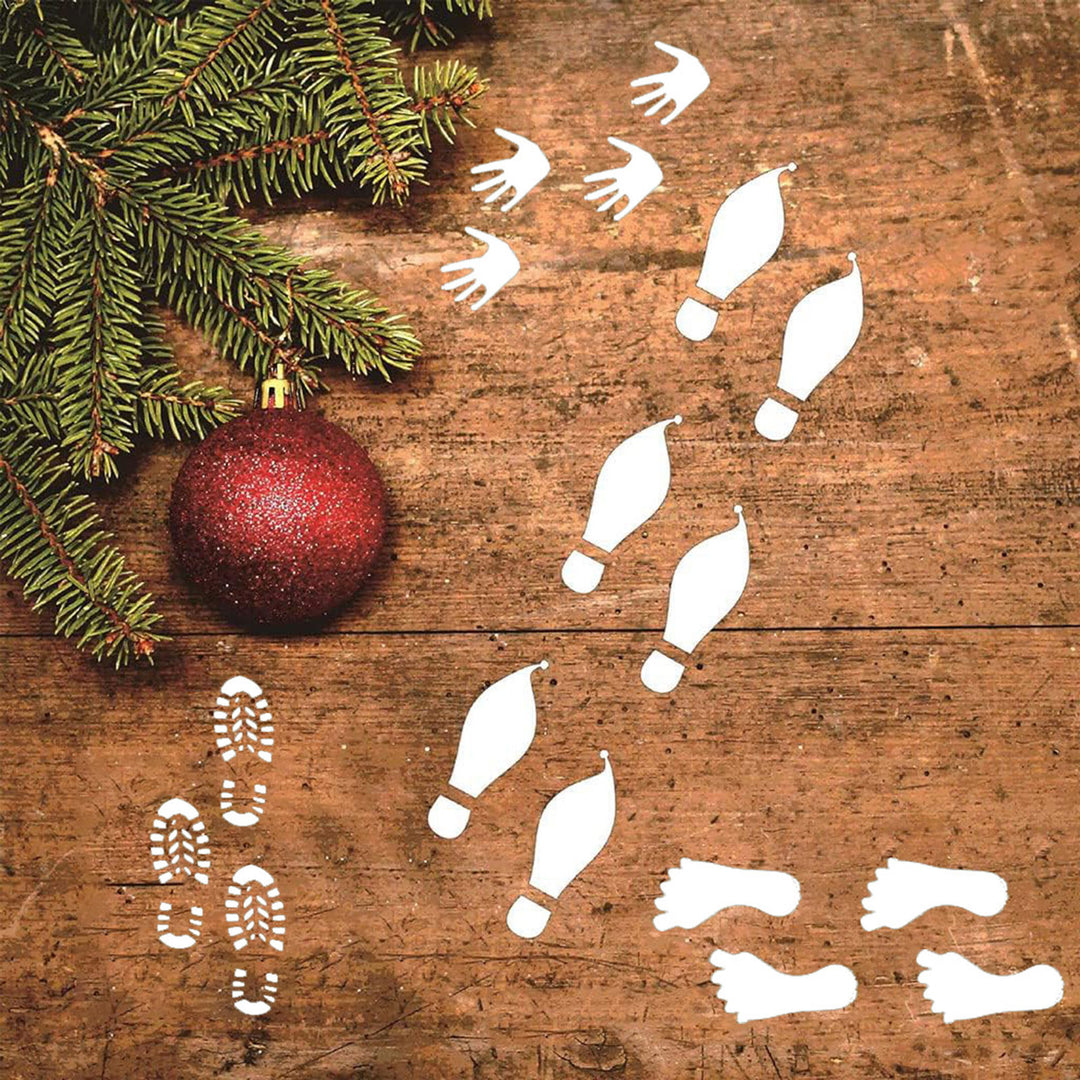 Christmas Footprint Stencil Set Reusable PETG Plastic Templates Painting Tools DIY Crafts Holiday Decor Art Projects Image 9