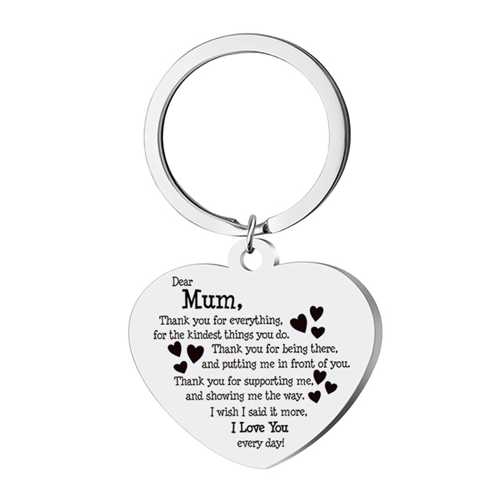 Mother Day Keychain Heart Shaped Pendant Stainless Steel Decorative Keyring Mom Love Care Reminder Perfect Gift Image 4