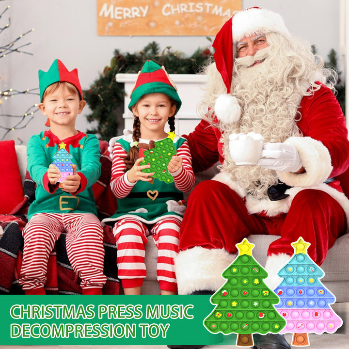 Christmas Push Bubble Toy Stress Relief Xmas Tree Santa Hat Glove Silicone Bubble Sensory Board Kids Adults Educational Image 7