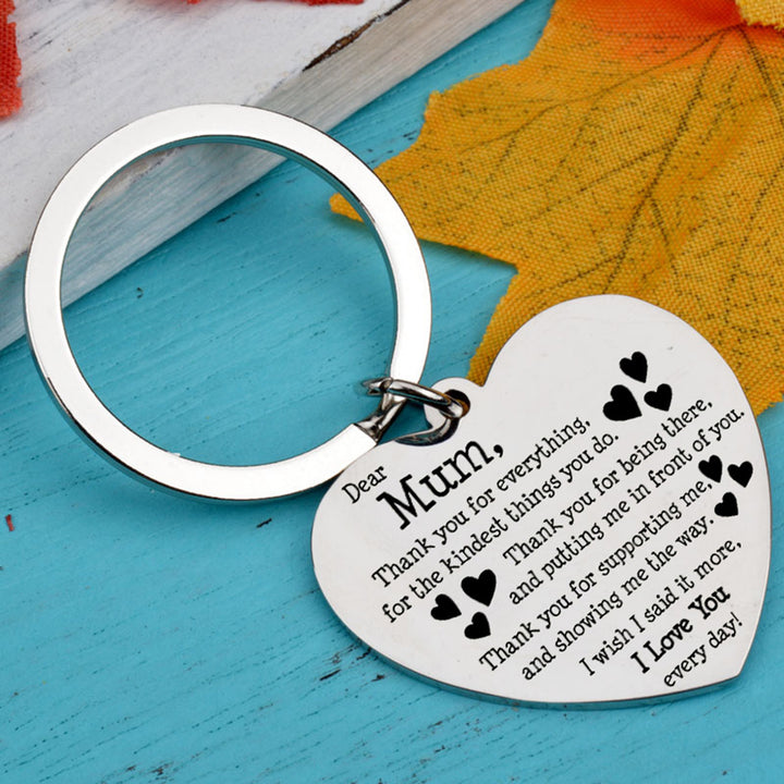 Mother Day Keychain Heart Shaped Pendant Stainless Steel Decorative Keyring Mom Love Care Reminder Perfect Gift Image 8