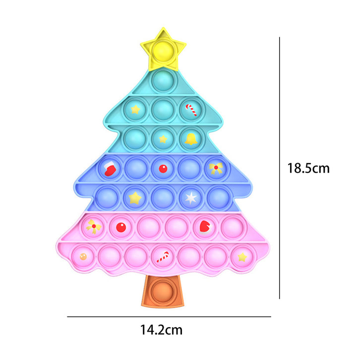 Christmas Push Bubble Toy Stress Relief Xmas Tree Santa Hat Glove Silicone Bubble Sensory Board Kids Adults Educational Image 12