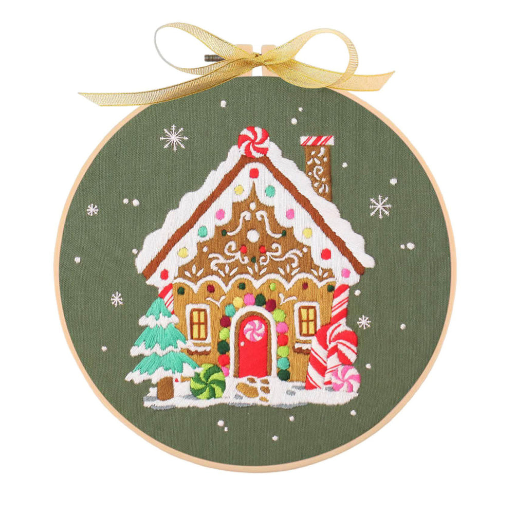 Christmas Embroidery Kit for Beginners DIY Embroidery Ornament Set with Hoop Needles Thread Themed Embroidery Starter Image 2