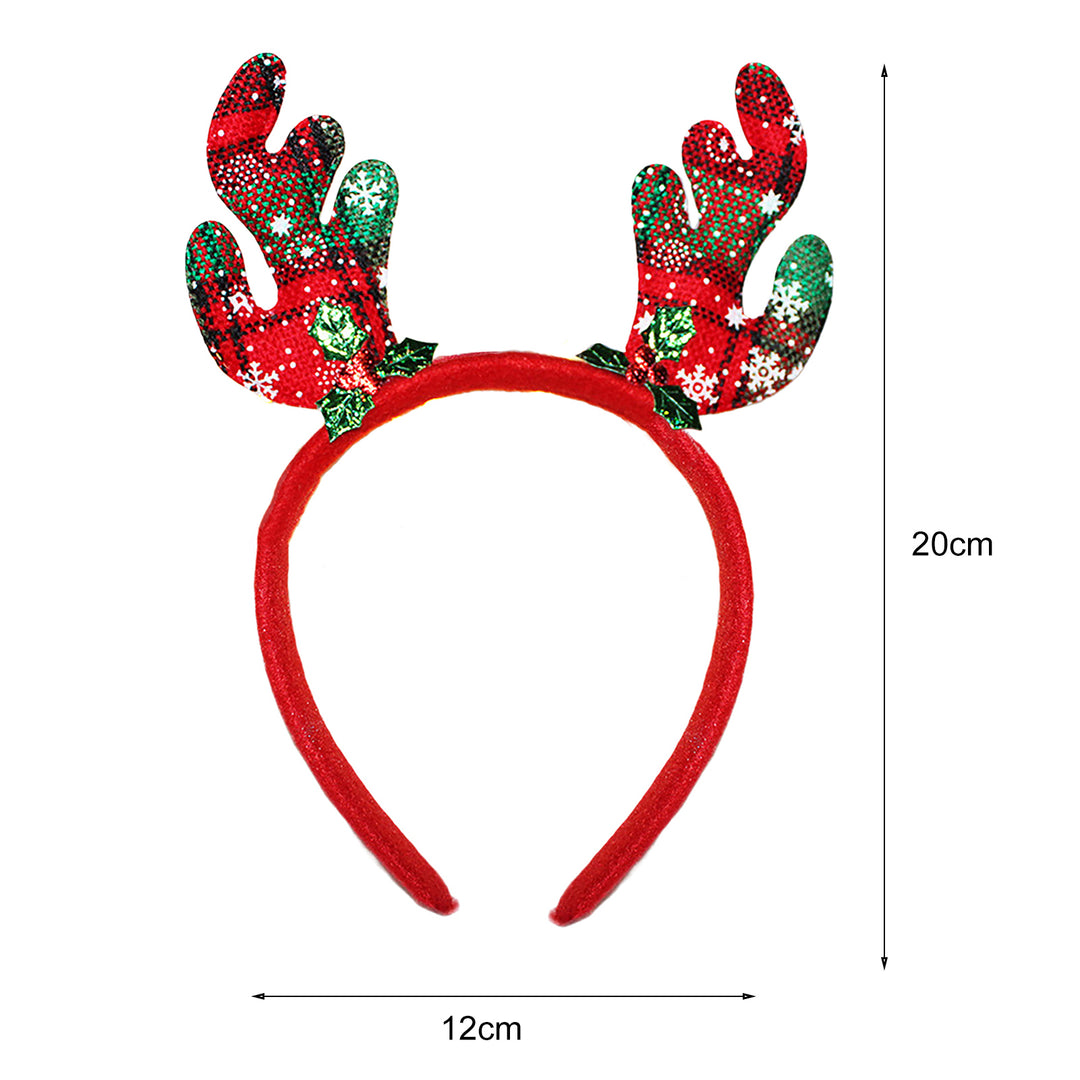 12Pcs Christmas Elk Horns Headband with Bowknot Anti-slip Holiday Decoration Adults Kids Xmas Antler Hair Band Hair Image 6